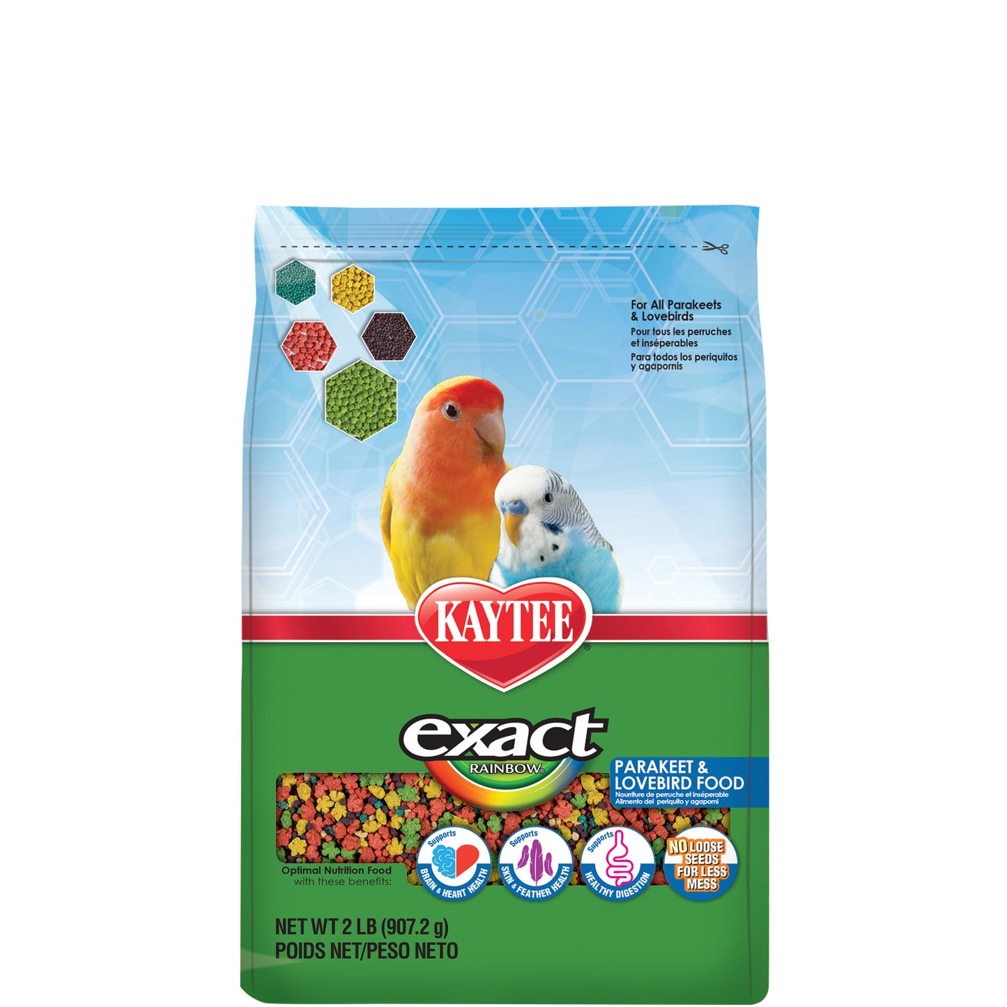 Exact Rainbow Parakeets and Lovebirds 900g