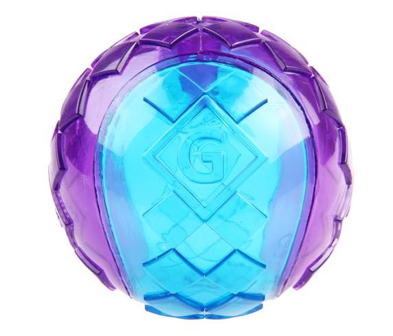 Gigwi Ball Squeaker Transparent Purple / Blue - Large 1Pk