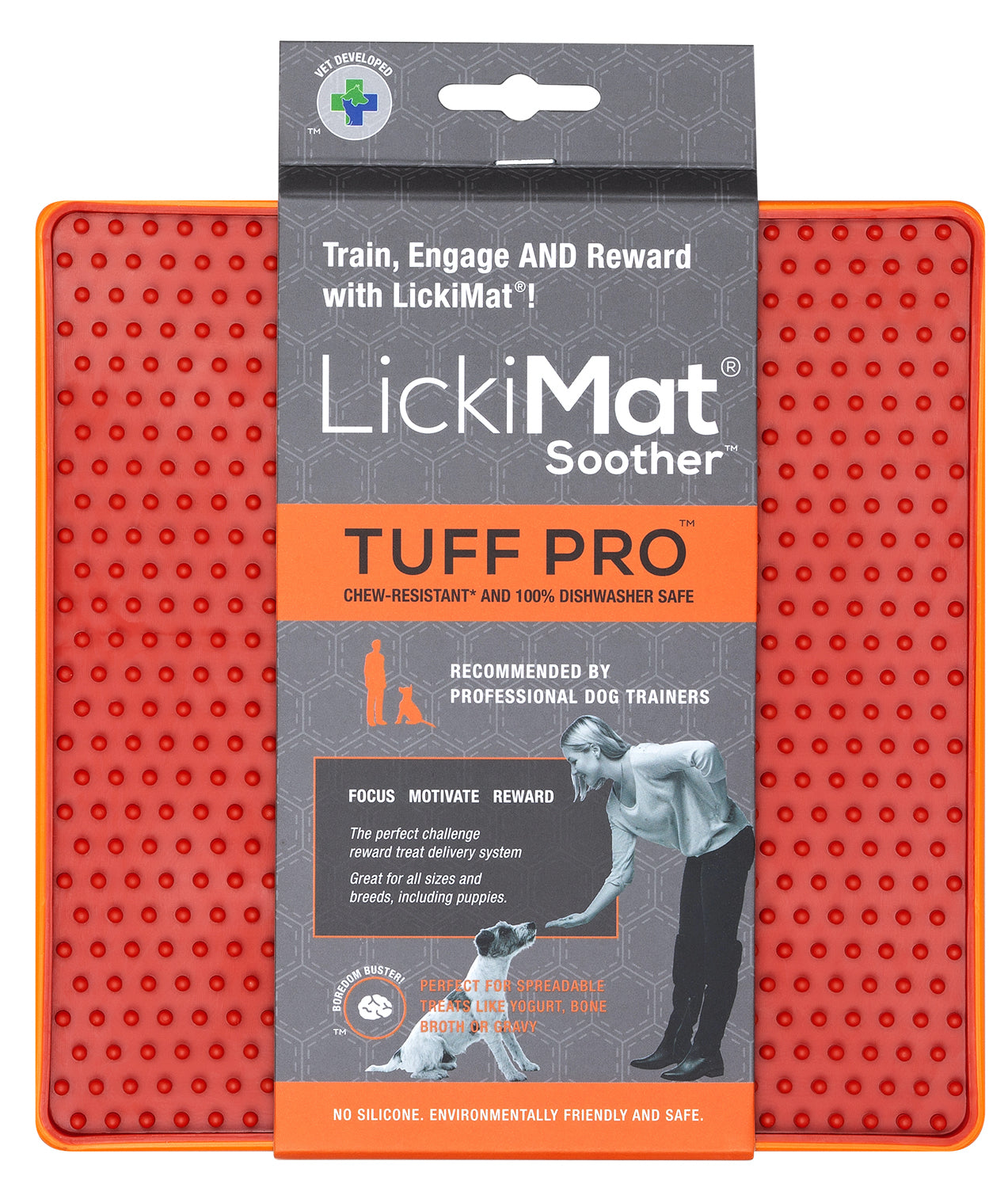 LickiMat Soother Tuff Pro Orange