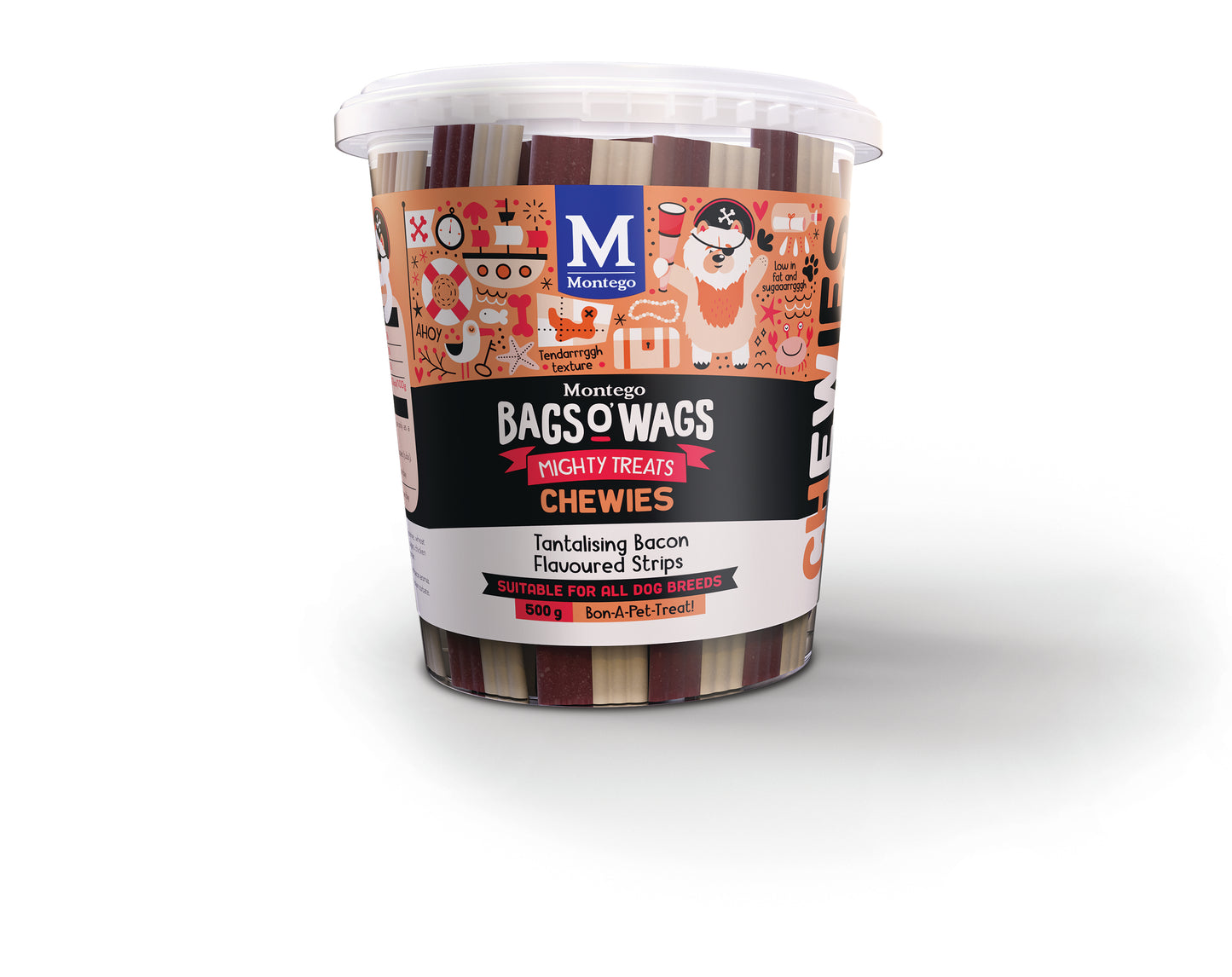 Montego Bags O' Wags Chewies Bacon Strips 500g