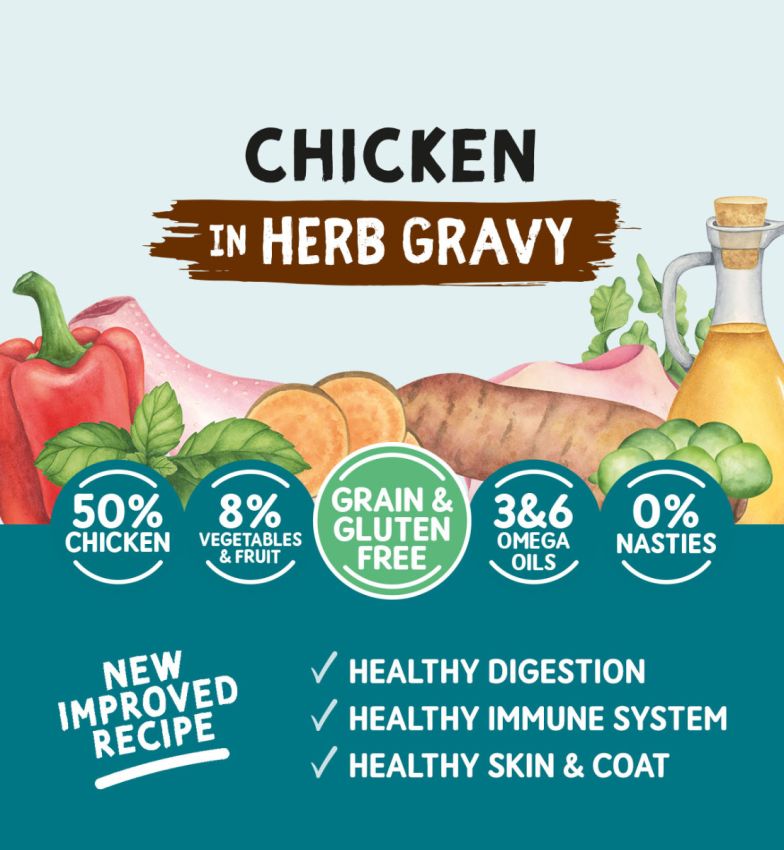 Naturo Adult Grain & Gluten Free Chicken in Herb Gravy 390g