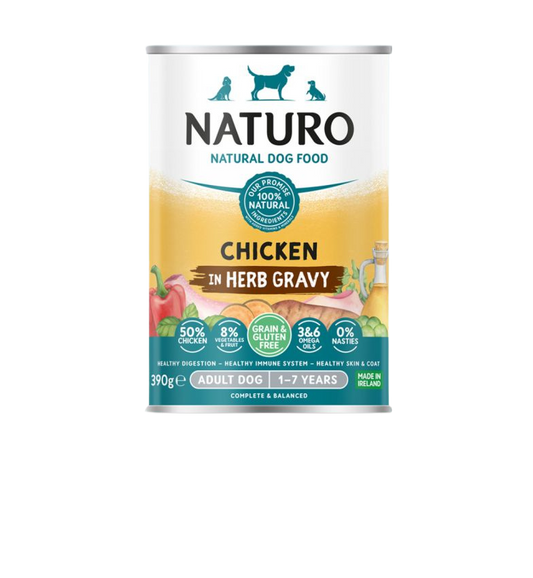 Naturo Adult Grain & Gluten Free Chicken in Herb Gravy 390g