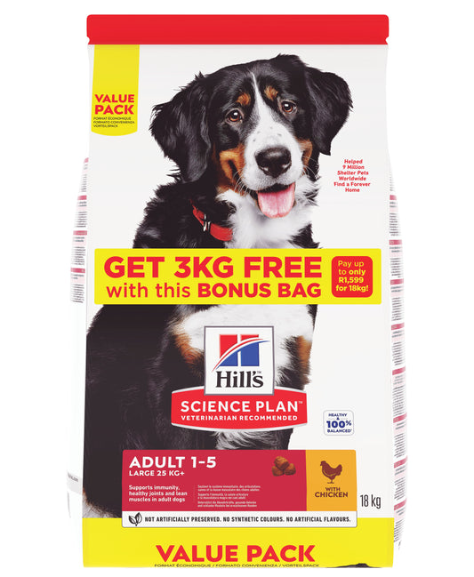 Hill's Science Plan Large Breed Adult Dry Dog Food-Bonus Bag 18Kg