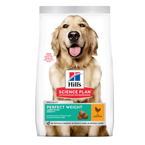 Hill's Science Plan Adult Perfect Weight Large Breed Dry Dog Food Chicken Flavour - 12Kg