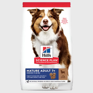 Hill's Science Plan Mature Adult Medium Dry Dog Food Lamb & Rice Flavour - 12Kg