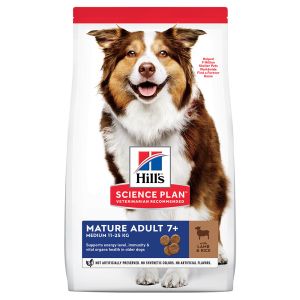 Hill's Science Plan Mature Adult Medium Dry Dog Food Lamb & Rice Flavour - 12Kg