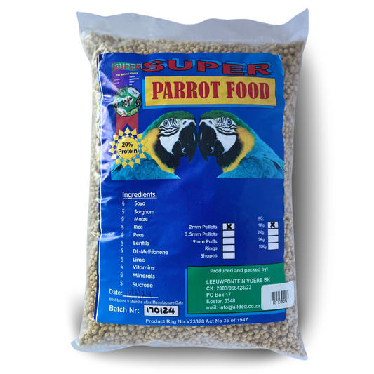 Super Parrot Food Pellets 2mm 1Kg