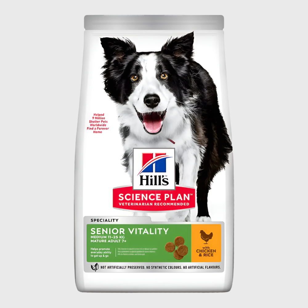 Hill's Science Plan Adult 7+ Senior Vitality Medium Dry Dog Food Chicken Flavour