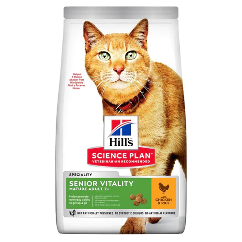 Hill's Science Plan Adult 7+ Senior Vitality Dry Cat Food Chicken Flavour