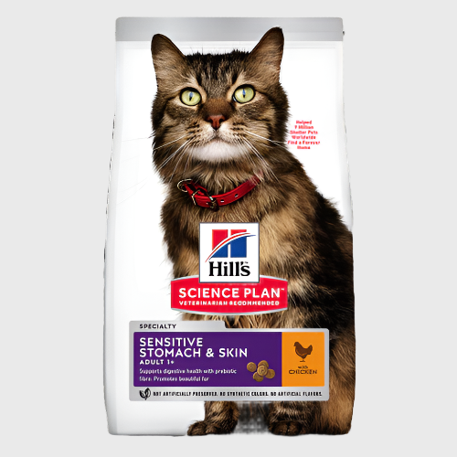 Hill's Science Plan Adult Sensitive Stomach and Skin Dry Cat Food Chicken Flavour