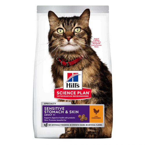Hill's Science Plan Adult Sensitive Stomach and Skin Dry Cat Food Chicken Flavour