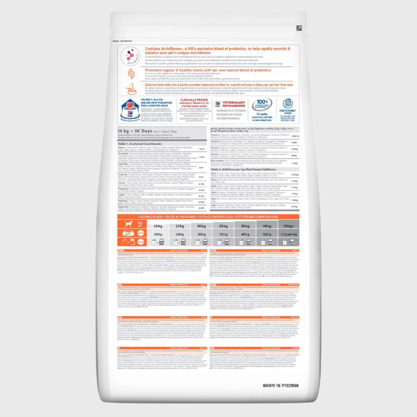 Hill's Science Plan Perfect Digestion Adult Dry Dog Food Medium with Chicken & Brown Rice 12kg