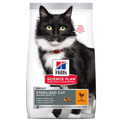Hill's Science Plan Mature Sterilised Cat Dry Cat Food Chicken Flavour - 3Kg