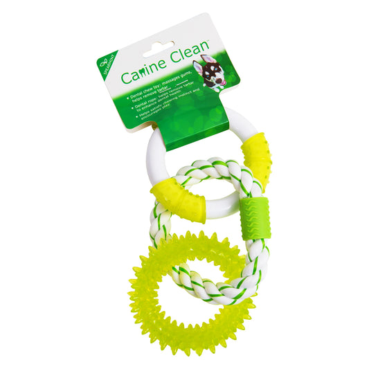 Canine Clean Triple Rings - Tpr Spike. Rope and Nylon