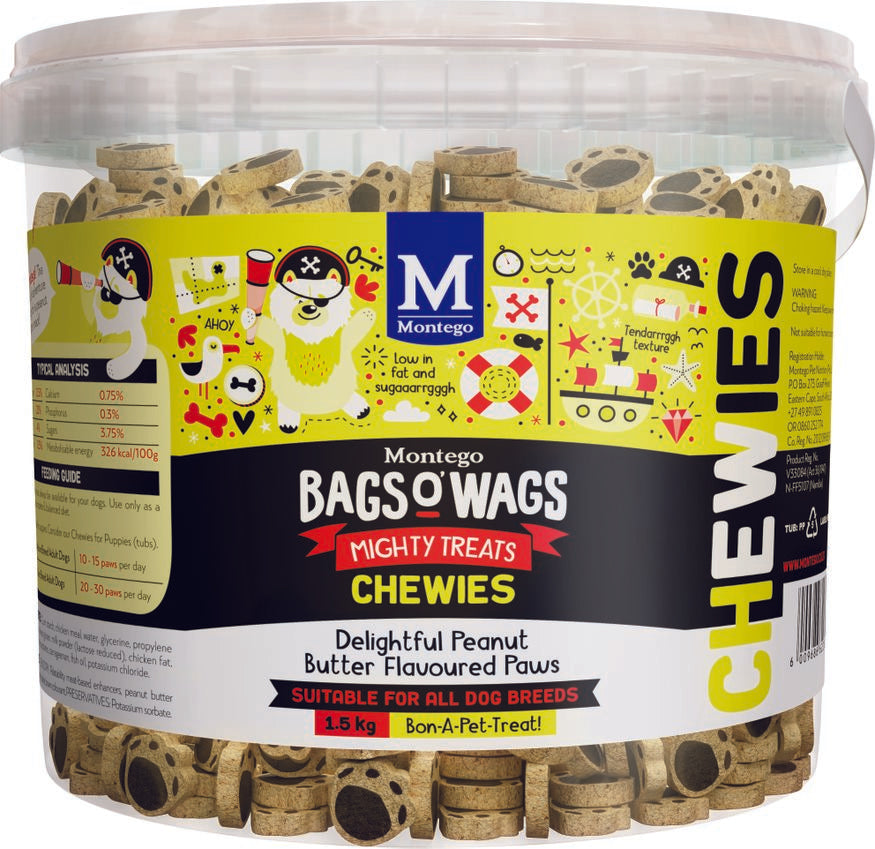 Montego Bags O' Wags Chewies Peanut Butter Paws