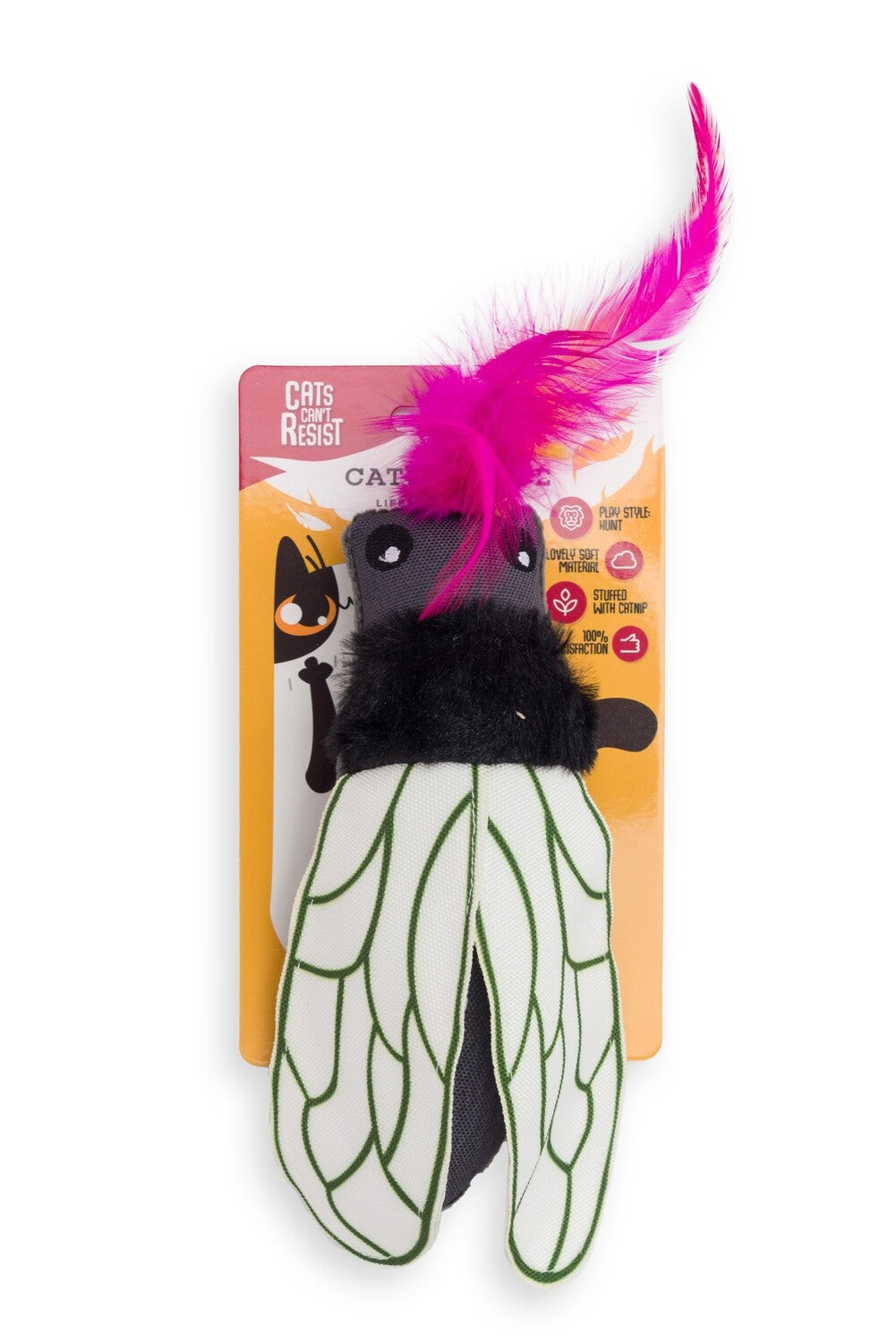 Beetle Cat Toy Black w/Feather 18cm