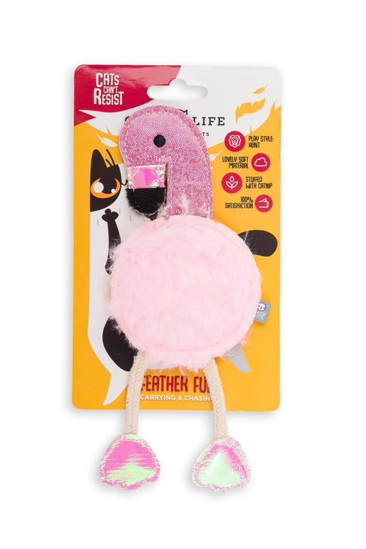 Pink Flamingo Cat Toy 19cm