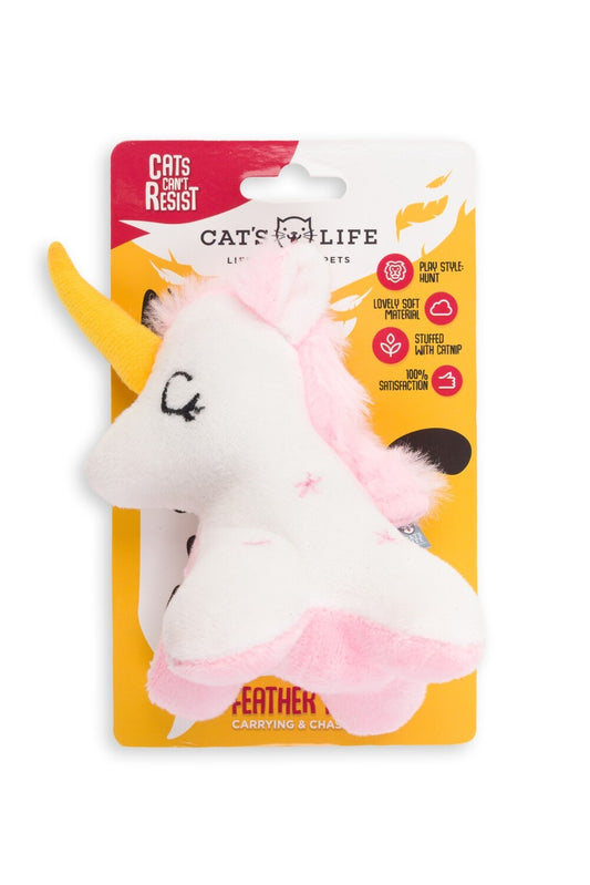Pink Unicorn Plush Cat Toy 13cm