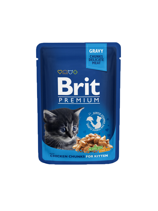 Brit Premium Cat Pouch Chicken Chunks for Kitten 100g