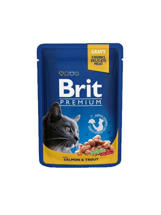 Brit Premium Cat Pouch with Salmon and Trout 100g