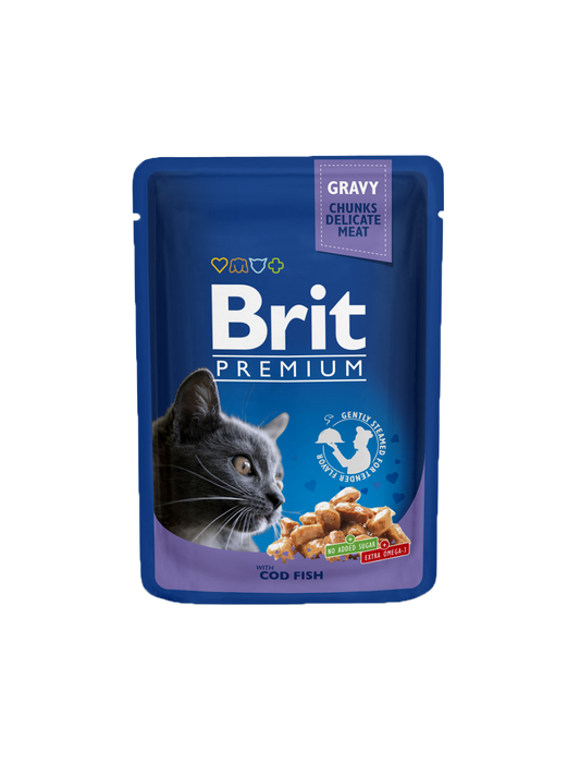 Brit Premium Cat Pouch with Cod Fish 100g