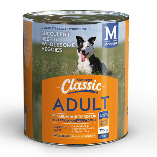 Montego  Classic Dog Wet Food Adult -  Beef and Veggies 775g