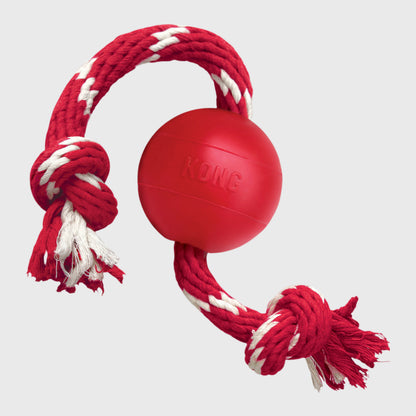 Kong Classic - Red Rubber Ball W/Rope (S) Red