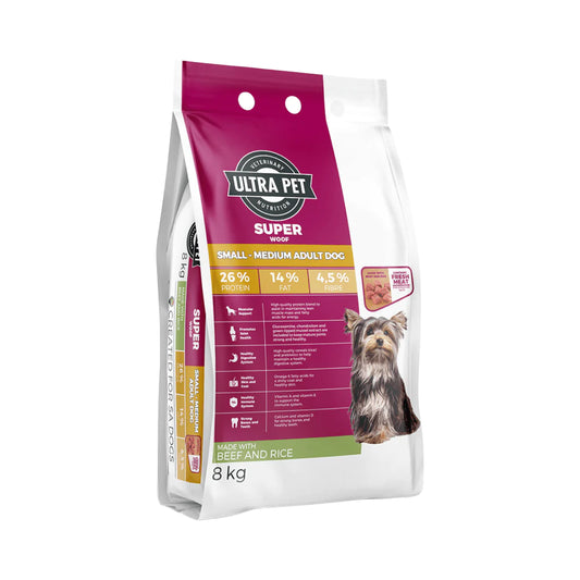 Ultra Dog Superwoof Small Medium Adult Beef and Rice Dog Food