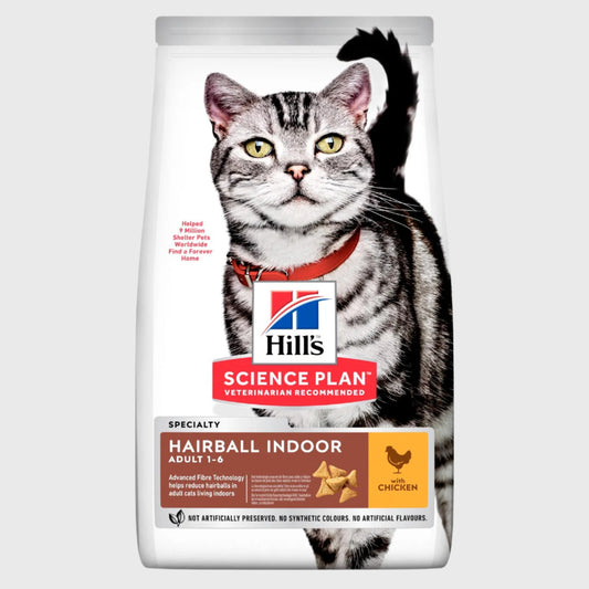 Hill's Science Plan Adult Hairball Indoor Dry Cat Food Chicken Flavour
