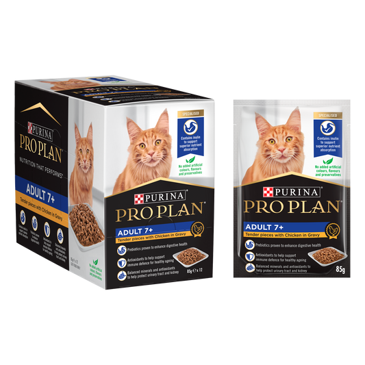 Purina Pro Plan Wet Cat Food PRO PLAN SNR 7+  Chicken in Gravy 12 x 85g