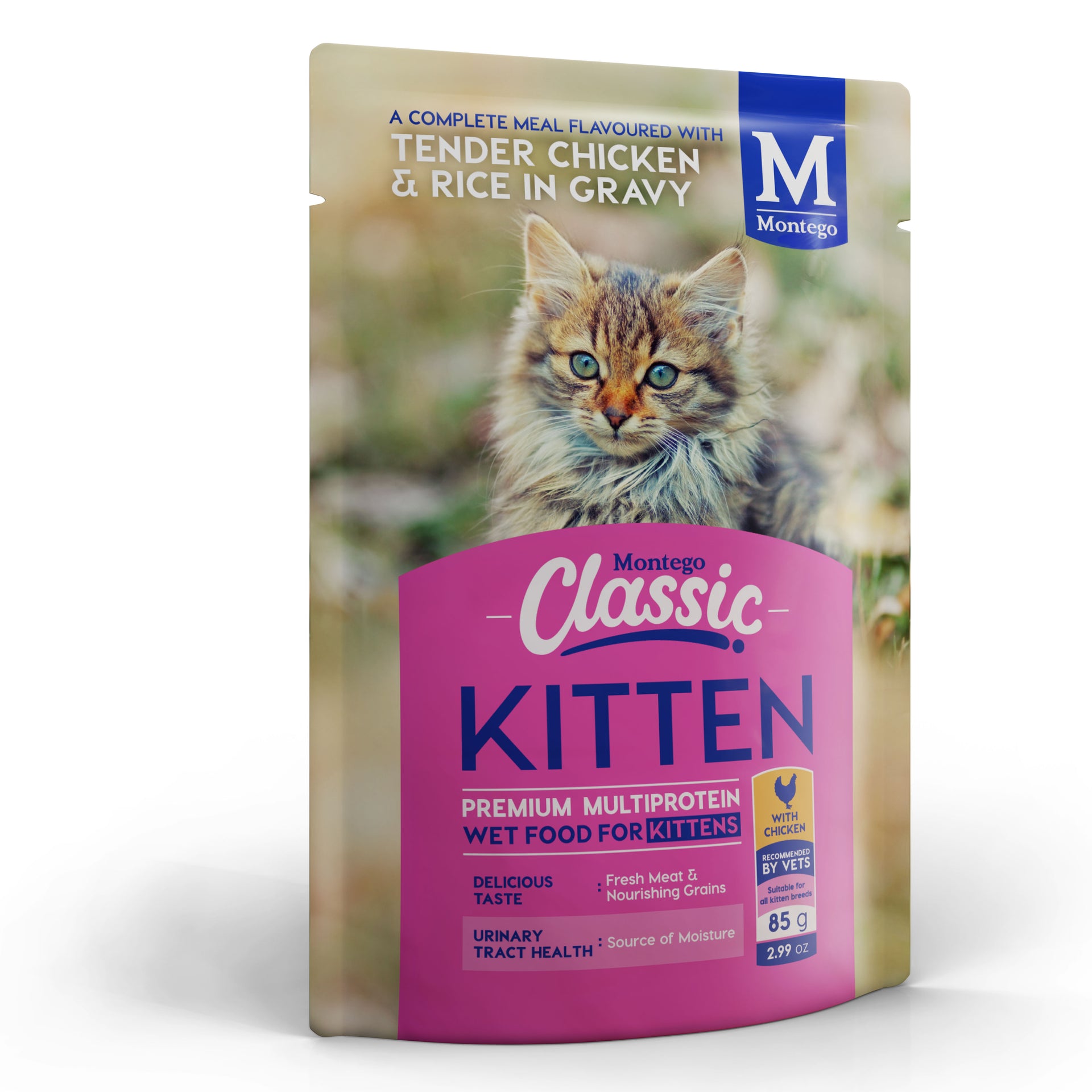 Montego Classic Cat Wet Food Kitten Chicken 85g Single The Queen Pet Shop