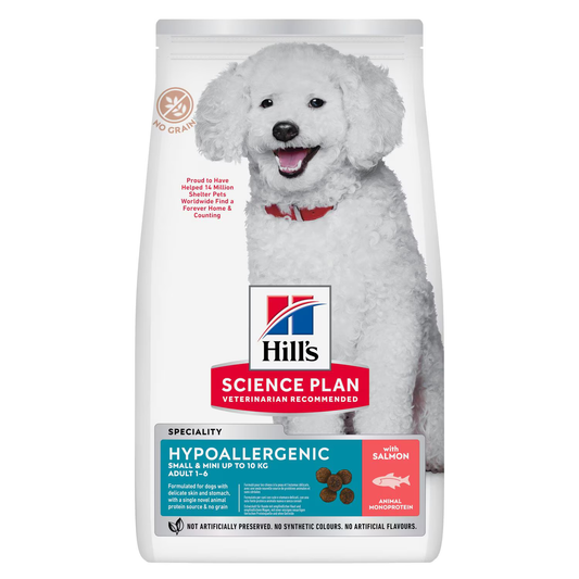 607840 : Hill's Science Plan Hypoallergenic Small and Mini Adult Dog Food with Salmon 1.5Kg