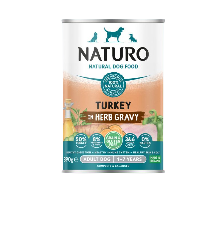 Naturo Adult Grain & Gluten Free Turkey in Herb Gravy 390g