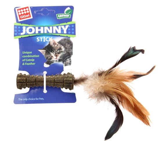 Catnip Johnny Stick w/Natural Feather