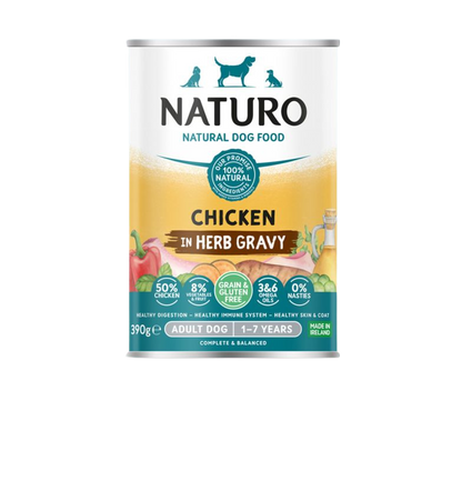 Naturo Adult Grain & Gluten Free Chicken in Herb Gravy 390g