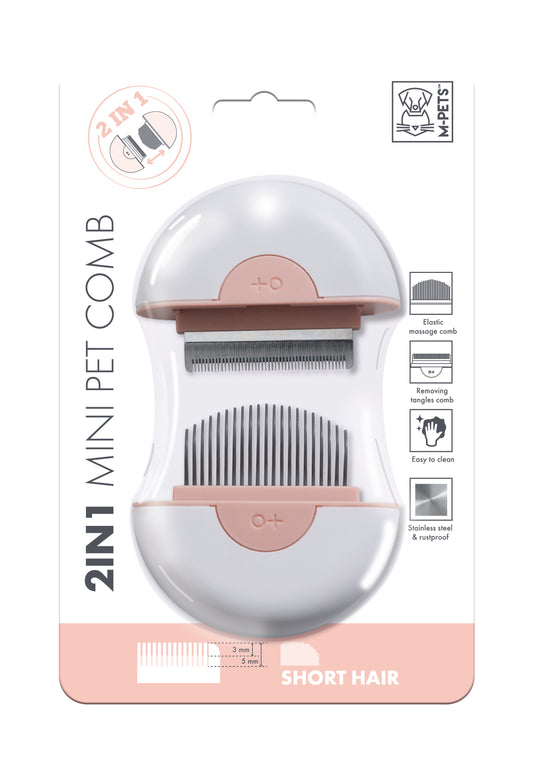 2 in 1 Mini Pet Combo For Short Hair - Pink