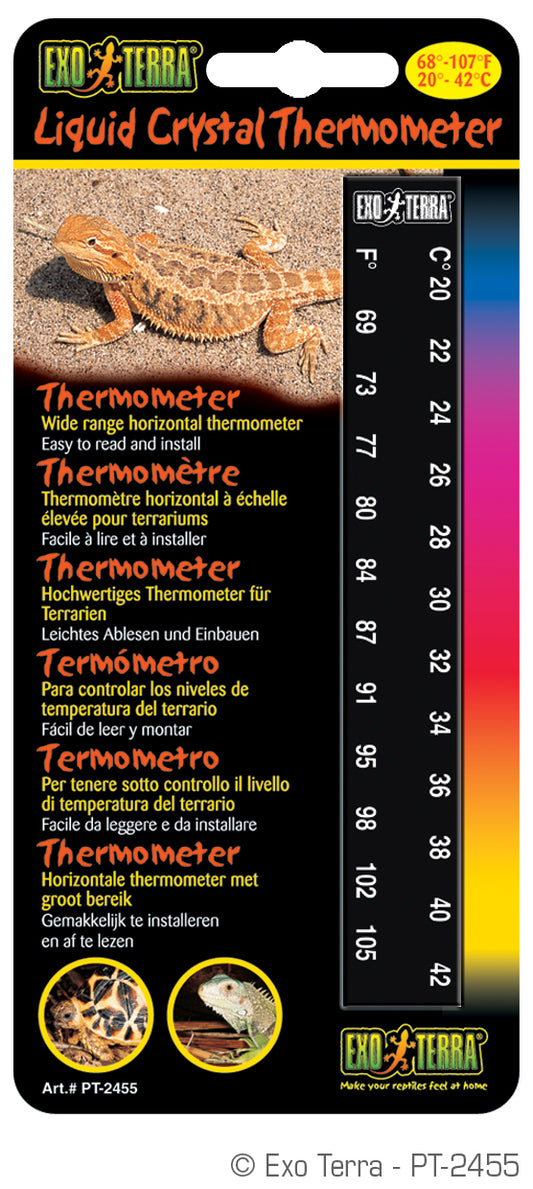 Exo Terra-Liquid Crystal Thermometer 20-42 - Vertical Strip