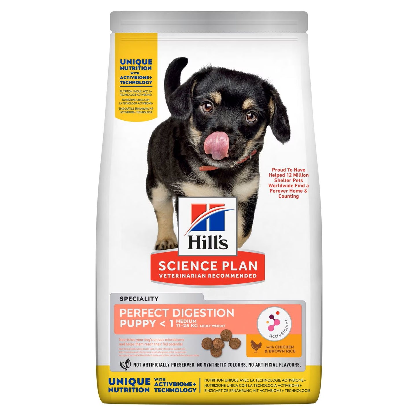 Hill's Science Plan Perfect Digestion Dry Dog Food Medium Puppy with Chicken & Brown Rice 12kg