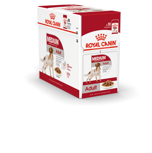 Royal Canin Medium Adult Wet Pouch - Pack of 10 X 140g