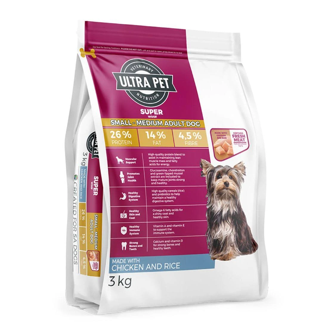 Ultra Dog Superwoof Small to Medium Adult Chicken and Rice Dog Food
