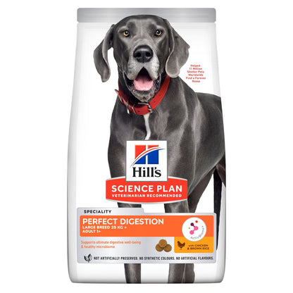 Hill's Science Plan Perfect Digestion Adult Dry Dog Food Large Breed with Chicken & Brown Rice 12kg