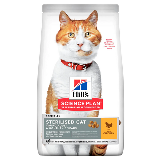 Hill's Science Plan Young Adult Sterilised Cat Dry Cat Food Chicken Flavour