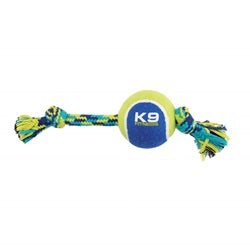 K9 Fitness Knotted Rope Bone with Tennis Ball - Small - 22.86cm