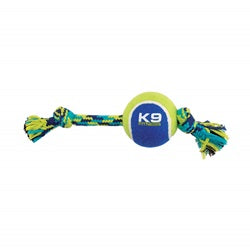 K9 Fitness Knotted Rope Bone with Tennis Ball - Medium - 25.4cm